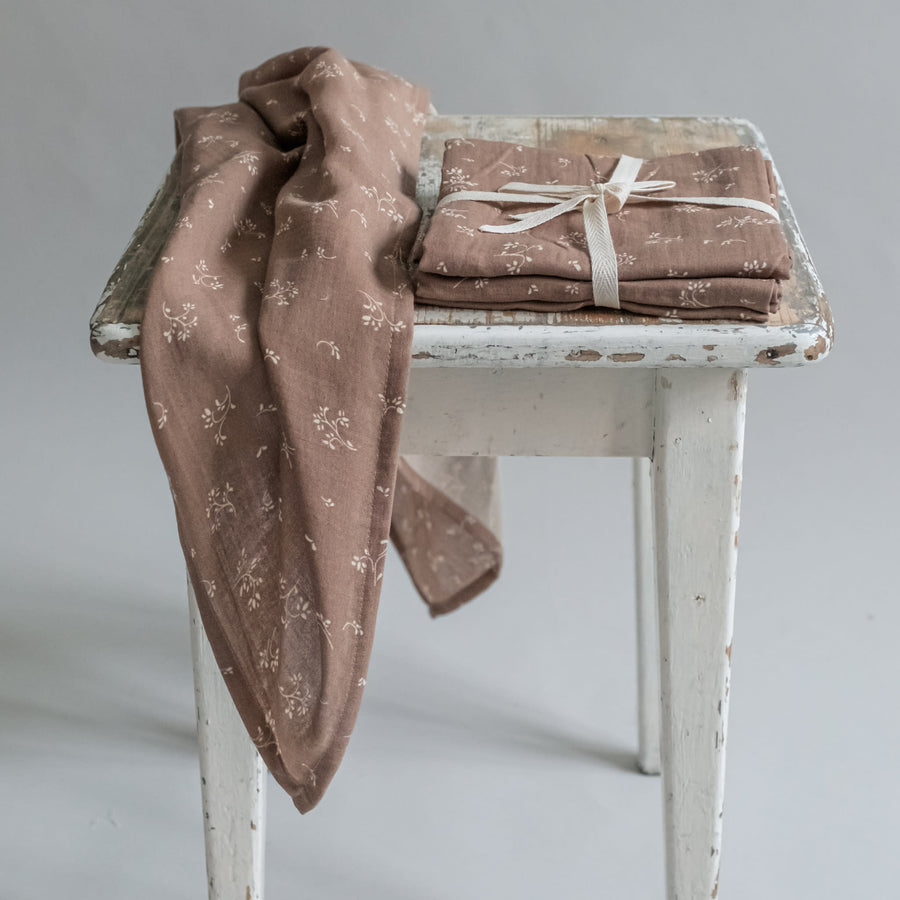 That's Mine Bora stofbleer 3-pak - Secret Garden Print Cocoa - 100% Organic cotton Buy Stofbleer||Udsalg||Alle||Forår og sommer 2025||alt minus sløjfe||Spring25||Online exclusive here.