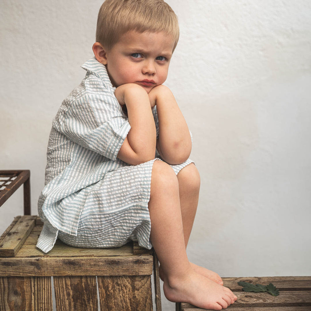 That's Mine Ino skjorte - Blue stripe - 100% Organic cotton Buy Tøj||Overdele||Skjorter||Udsalg||Alle||Udsalg - tøj||Forår og sommer 2025||alt minus sløjfe||New in for the boys||New in for the little ones||Rejseklar||Udsalg - Forår & sommer '25||Summer Bundle||mette-sale here.