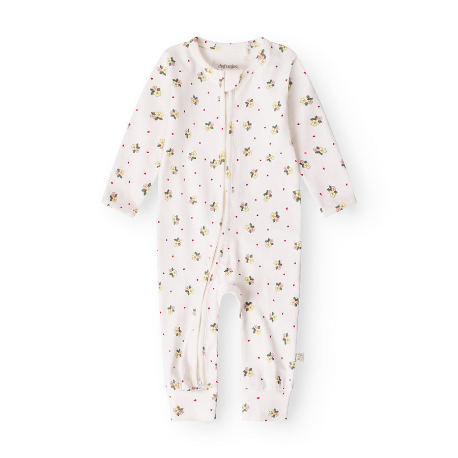 That's Mine Elliotte onesie - Sweetheart Petals - 48% Organic cotton / 47% Modal / 5% Elastane Buy Overdele||Onesies||personale||Basics here.
