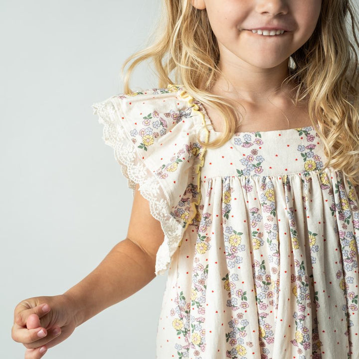 That's Mine Celina kjole - Shell fleur - 85% Cotton / 15% Linen Buy Kjoler||Kjoler & nederdele||personale here.