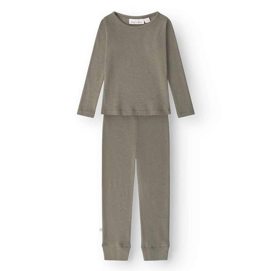 That's Mine Christer nattøj - Green melange - 95% Organic cotton / 5% Elastane Buy Nattøj||personale here.