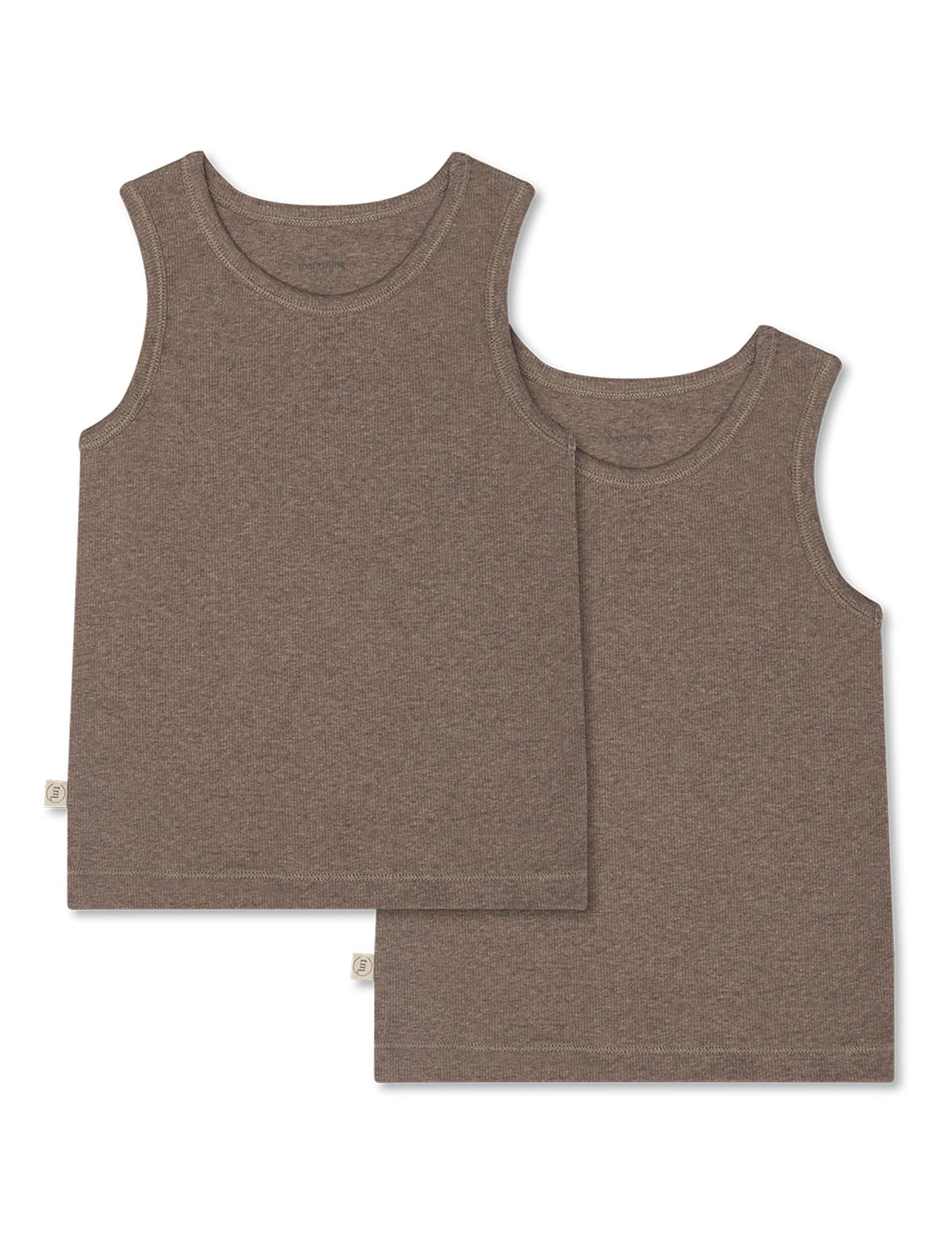 Cuno tanktop 2-pack - Brown melange