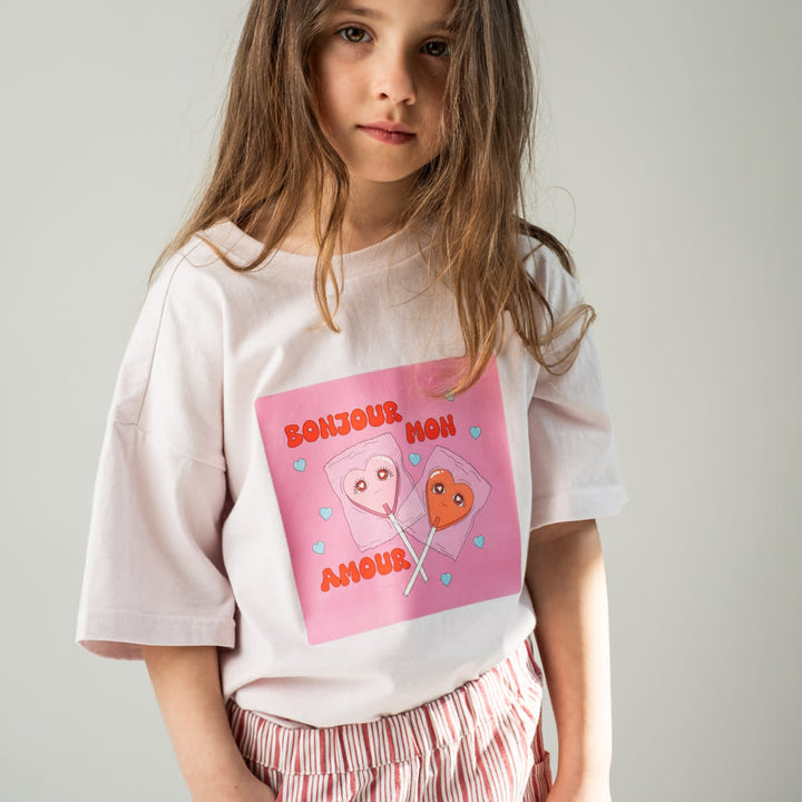 That's Mine Vilde oversized t-shirt - Bonjour mon amour - 100% organic cotton Buy T-shirts||Overdele||personale||Jersey here.