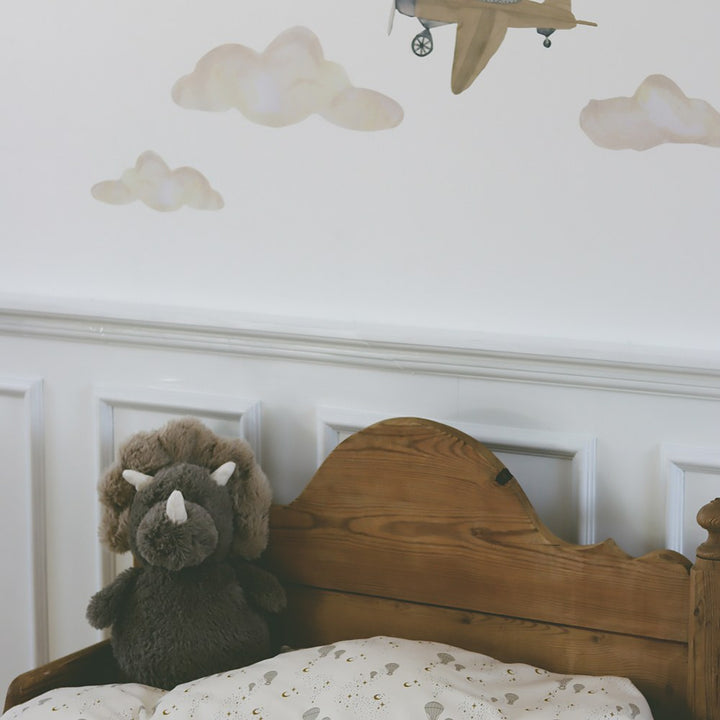 Wallsticker Retro airplane brown - Brown