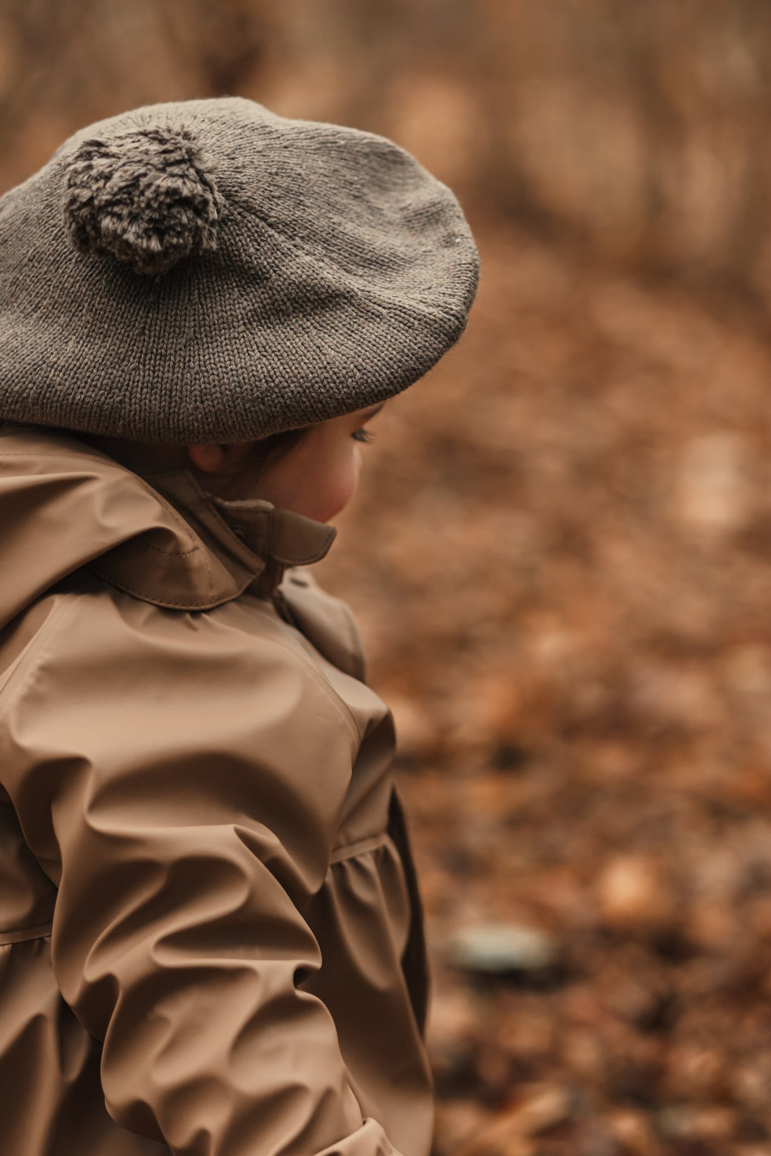 Cher knitted beret - Earth brown melange