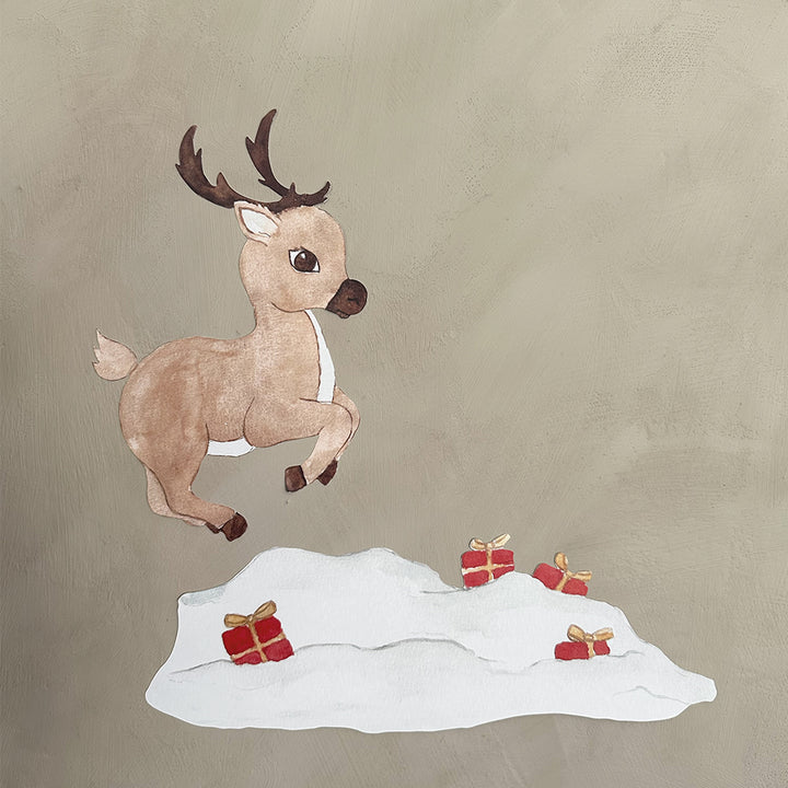 Wallsticker Rudolph and gifts - Multi