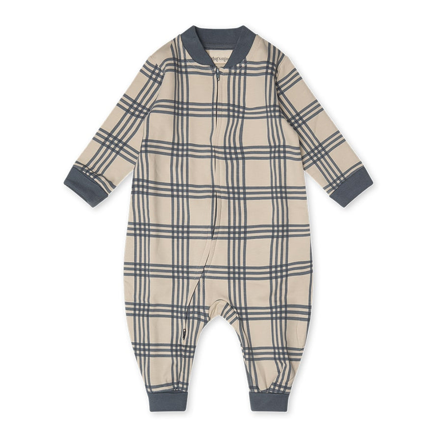 That's Mine Mick romper - Carreaux bleu - 95% Organic cotton / 5% Elastane Buy Tøj||Dragter||Bukser & shorts||Alle||personale||AW24 - VIP adgang||Efterår 2024 here.