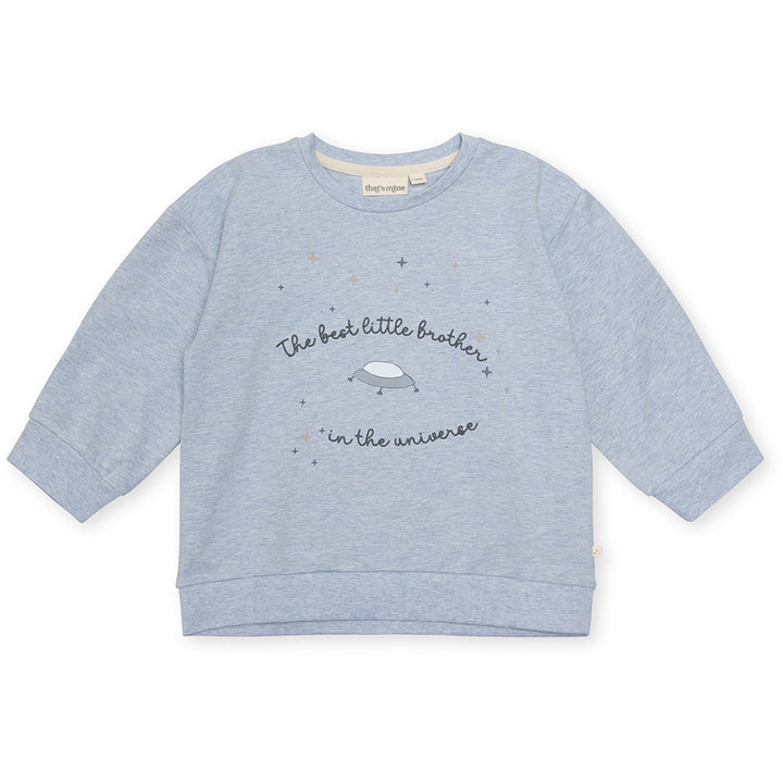 That's Mine Finley little brother sweatshirt - Light blue melange - 95% Organic cotton / 5% Elastane Buy Tøj||Skjorter & toppe||Sweatshirts||Udsalg||Nyheder||Alle||Forår & sommer '24||Søskende||Influencer choice||Liveshopping d. 11/6 here.